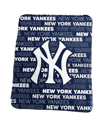 Logo Brands New York Yankees 50" X 60" Classic Fleece Throw Blanket In Blue