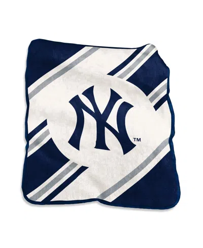 Logo Brands New York Yankees 50" X 60" Raschel Stripe Throw In Blue