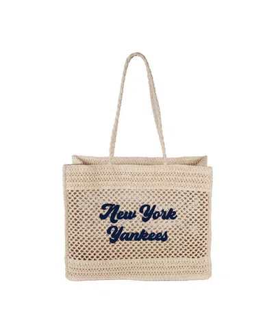 Logo Brands New York Yankees Coastal Tote Bag In Tan