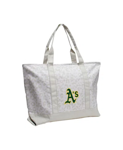 Logo Brands Oakland Athletics Leopard Pattern Tote In Burgundy