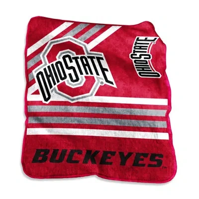 Logo Brands Ohio State Raschel Throw In Red