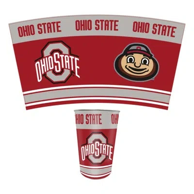 Logo Brands Ohio State University Wastebasket In Red;gray