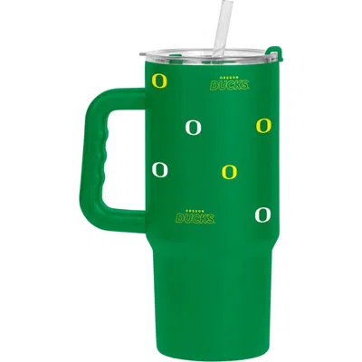 Logo Brands Oregon Ducks 24oz. Step And Repeat Powder Coat Tumbler In Green