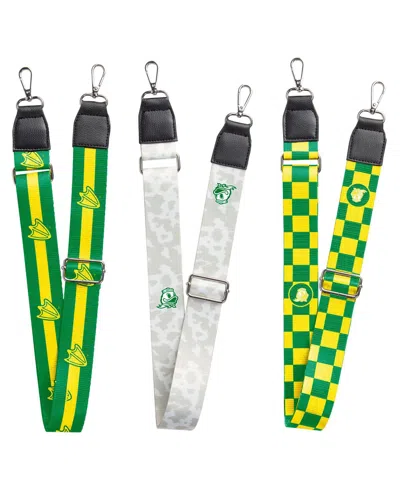 Logo Brands Oregon Ducks 3-pack Bag Strap Set In Neutral