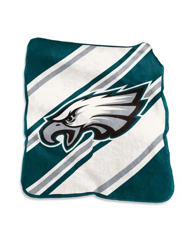 Logo Brands Philadelphia Eagles 50" X 60" Raschel Stripe Throw Blanket In Green