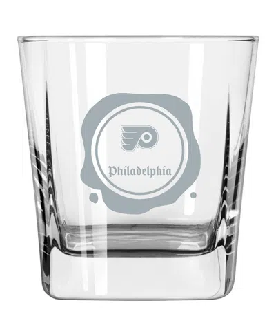 Logo Brands Philadelphia Flyers 14 oz Frost Stamp Old Fashioned Glass In Clear