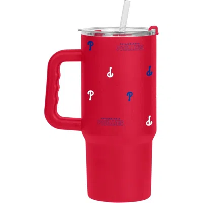Logo Brands Philadelphia Phillies 24oz. Step And Repeat Powder Coat Tumbler In Red