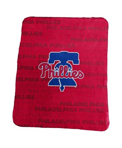 Logo Brands Philadelphia Phillies 50" X 60" Classic Fleece Throw Blanket In Red