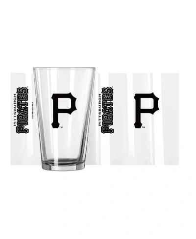 Logo Brands Pittsburgh Pirates 16 oz Team Wordmark Game Day Pint Glass In Clear
