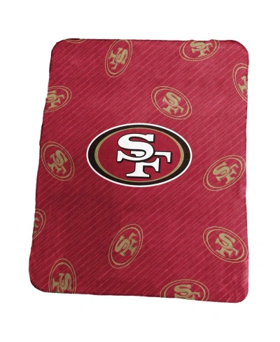 Logo Brands San Francisco 49ers 50" X 60" Repeating Logo Classic Plush Throw Blanket In Red