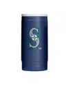 Logo Brands Seattle Mariners 12 oz Flipside Powdercoat Slim Can Cooler In Black