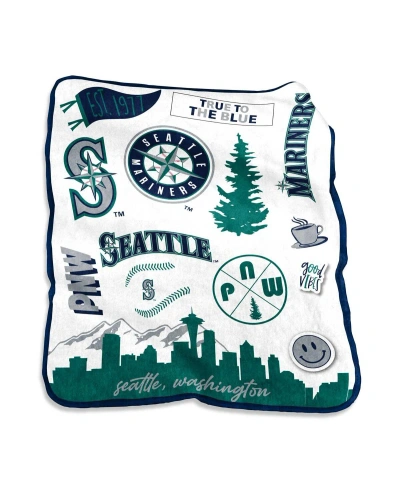 Logo Brands Seattle Mariners 50'' X 60'' Native Raschel Plush Throw Blanket In Multi