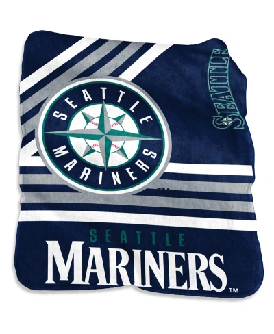 Logo Brands Seattle Mariners 50'' X 60'' Plush Raschel Throw Blanket In Navy