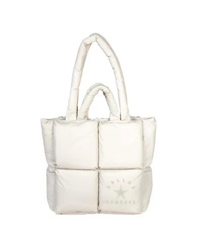 Logo Brands Tan Dallas Cowboys Puff Tote Handbag In Brown