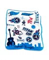 Logo Brands Tennessee Titans 50'' X 60'' Native Raschel Plush Throw Blanket In White,blue