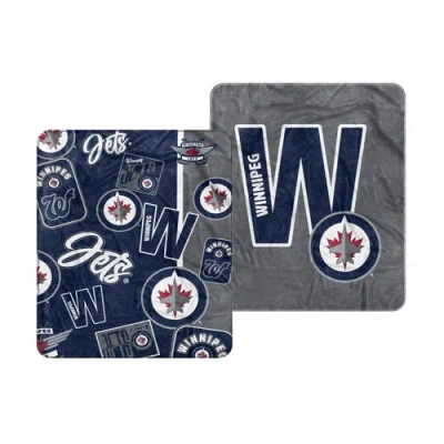 Logo Brands Winnipeg Jets 50" X 60" Dream Weave Throw Blanket In Gray