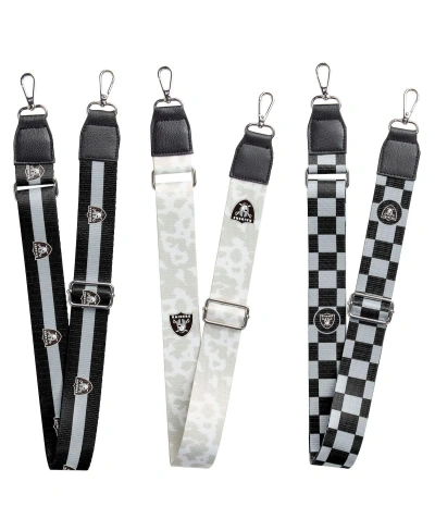 Logo Brands Women's Las Vegas Raiders 3-pack Bag Strap Set In Multi