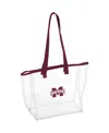 Logo Brands Women's Mississippi State Bulldogs Stadium Clear Tote In Maroon