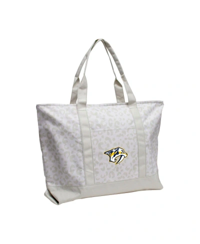 Logo Brands Women's Nashville Predators Leopard Pattern Tote In White