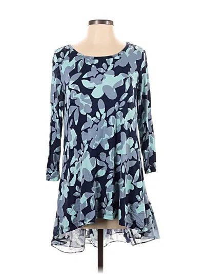 Pre-owned Logo By Lori Goldstein 3/4 Sleeve Blouse In Blue