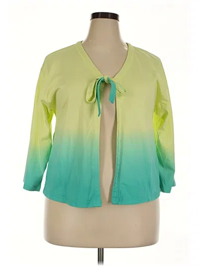 Pre-owned Logo By Lori Goldstein 3/4 Sleeve Blouse In Green