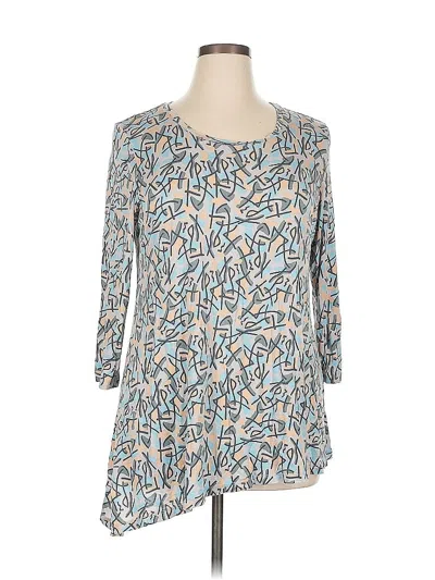 Pre-owned Logo By Lori Goldstein 3/4 Sleeve T-shirt In Blue