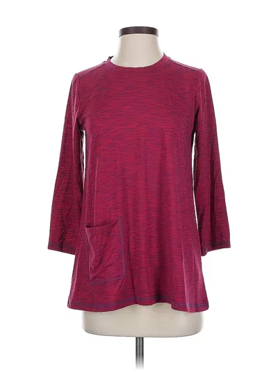 Pre-owned Logo By Lori Goldstein 3/4 Sleeve T-shirt In Burgundy