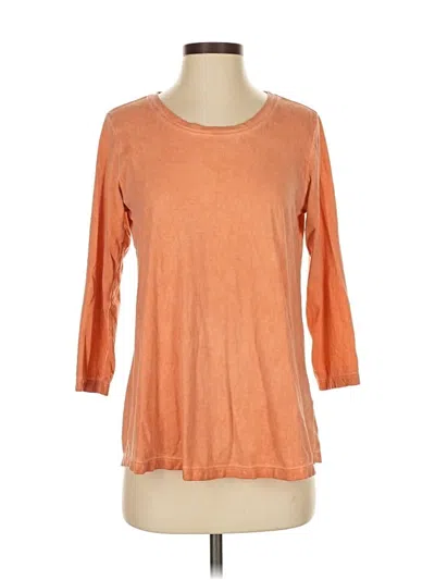 Pre-owned Logo By Lori Goldstein 3/4 Sleeve T-shirt In Orange