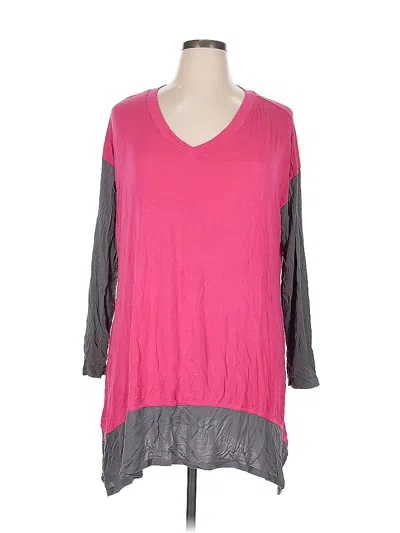 Pre-owned Logo By Lori Goldstein 3/4 Sleeve T-shirt In Pink