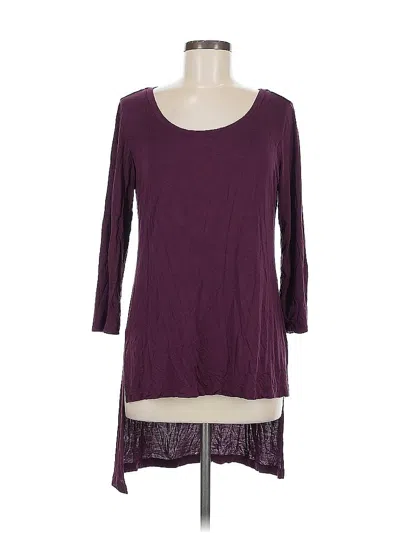 Pre-owned Logo By Lori Goldstein 3/4 Sleeve T-shirt In Purple