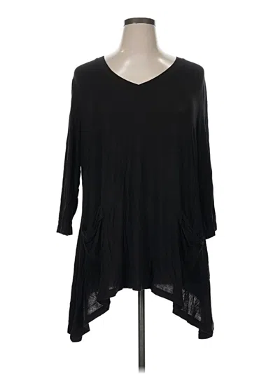 Pre-owned Logo By Lori Goldstein 3/4 Sleeve T-shirt In Black