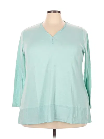 Pre-owned Logo By Lori Goldstein 3/4 Sleeve T-shirt In Blue