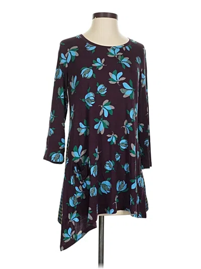 Pre-owned Logo By Lori Goldstein 3/4 Sleeve T-shirt In Blue