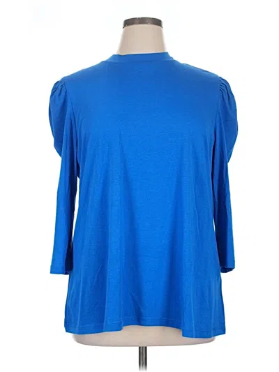 Pre-owned Logo By Lori Goldstein 3/4 Sleeve T-shirt In Blue