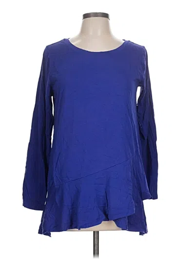 Pre-owned Logo By Lori Goldstein 3/4 Sleeve T-shirt In Blue