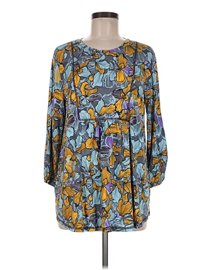 Pre-owned Logo By Lori Goldstein 3/4 Sleeve T-shirt In Blue
