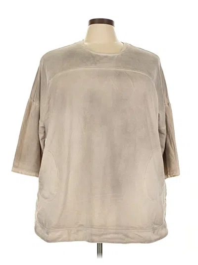 Pre-owned Logo By Lori Goldstein 3/4 Sleeve T-shirt In Brown