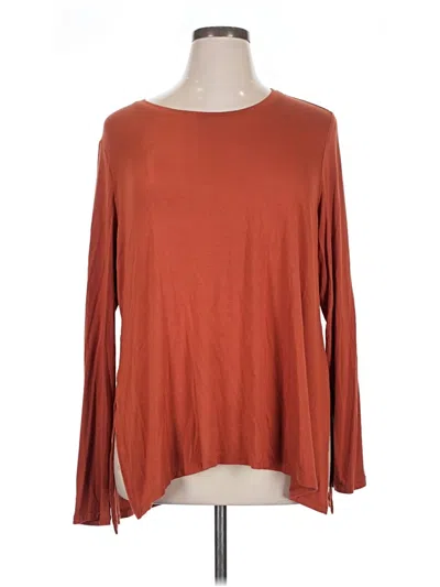 Pre-owned Logo By Lori Goldstein 3/4 Sleeve T-shirt In Brown