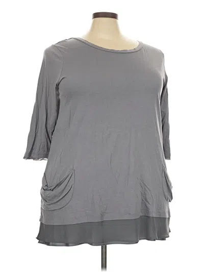 Pre-owned Logo By Lori Goldstein 3/4 Sleeve T-shirt In Gray