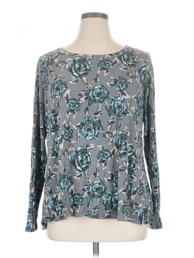 Pre-owned Logo By Lori Goldstein 3/4 Sleeve T-shirt In Gray