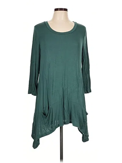 Pre-owned Logo By Lori Goldstein 3/4 Sleeve T-shirt In Green