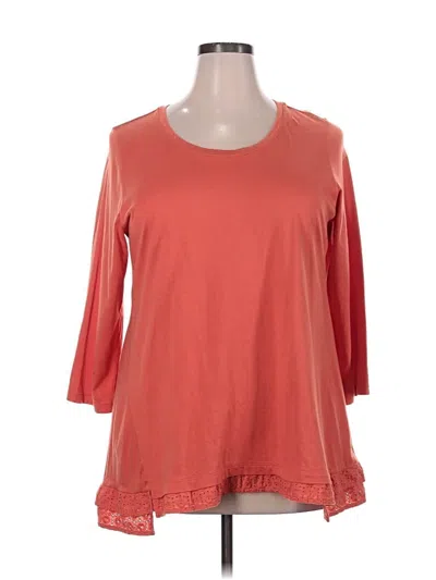 Pre-owned Logo By Lori Goldstein 3/4 Sleeve T-shirt In Orange