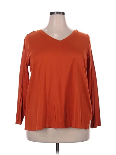 Pre-owned Logo By Lori Goldstein 3/4 Sleeve T-shirt In Orange