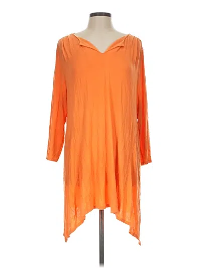 Pre-owned Logo By Lori Goldstein 3/4 Sleeve T-shirt In Orange