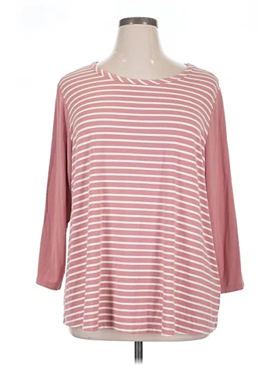 Pre-owned Logo By Lori Goldstein 3/4 Sleeve T-shirt In Pink