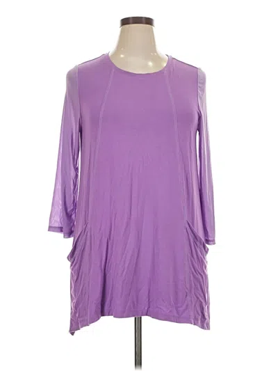 Pre-owned Logo By Lori Goldstein 3/4 Sleeve T-shirt In Purple