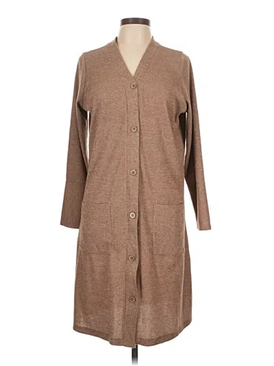 Pre-owned Logo By Lori Goldstein Cardigan Sweater In Brown