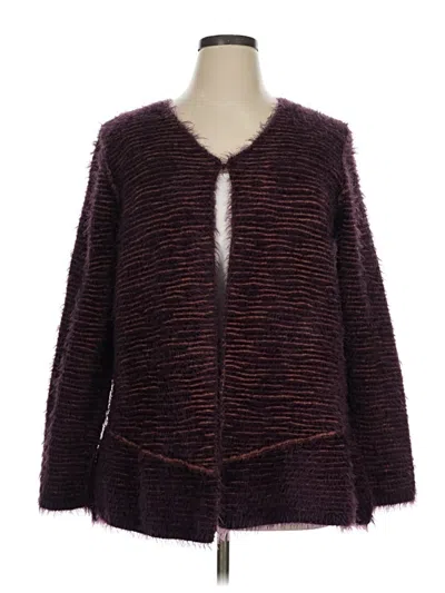 Pre-owned Logo By Lori Goldstein Cardigan Sweater In Brown