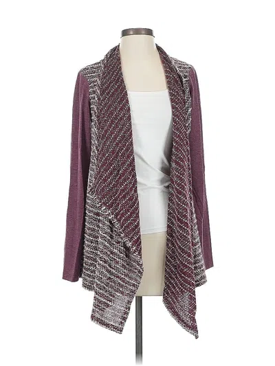 Pre-owned Logo By Lori Goldstein Cardigan Sweater In Burgundy