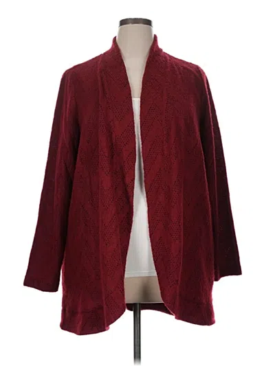 Pre-owned Logo By Lori Goldstein Cardigan Sweater In Burgundy